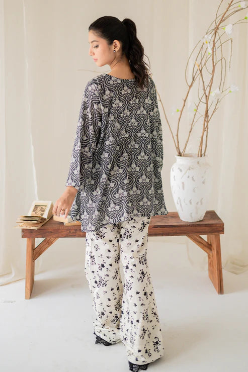 2 piece printed lawn