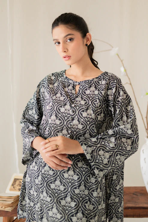 2 piece printed lawn