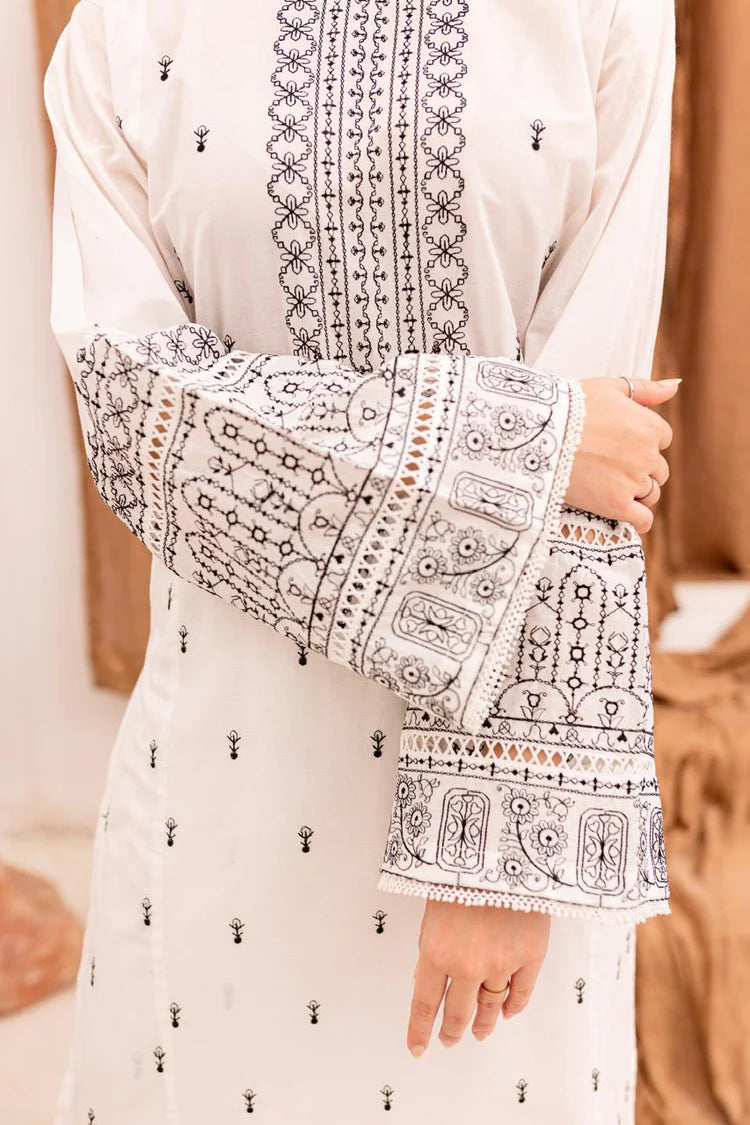 2PC Embroidered Dress- 1046